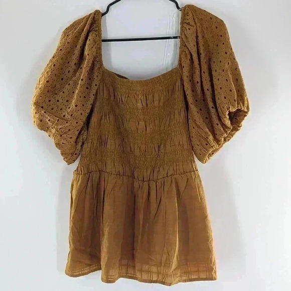 Maurices Eyelet Puff Sleeve Women's Size 2X New Sleeve Blouse Fall Color - Picture 3 of 12